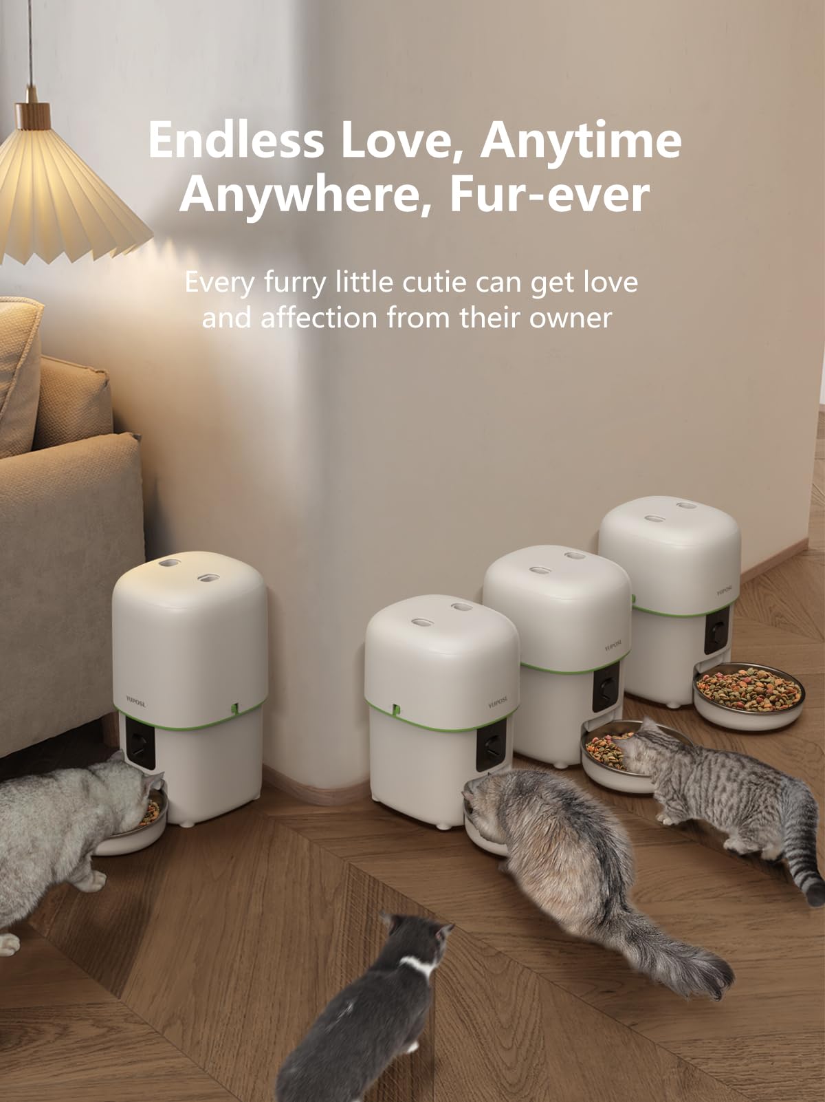 Yuposl automatic cat feeder meal settings illustrate precise portion control
