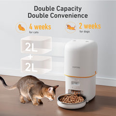 Yuposl Automatic Cat Feeder top view with secure lid design