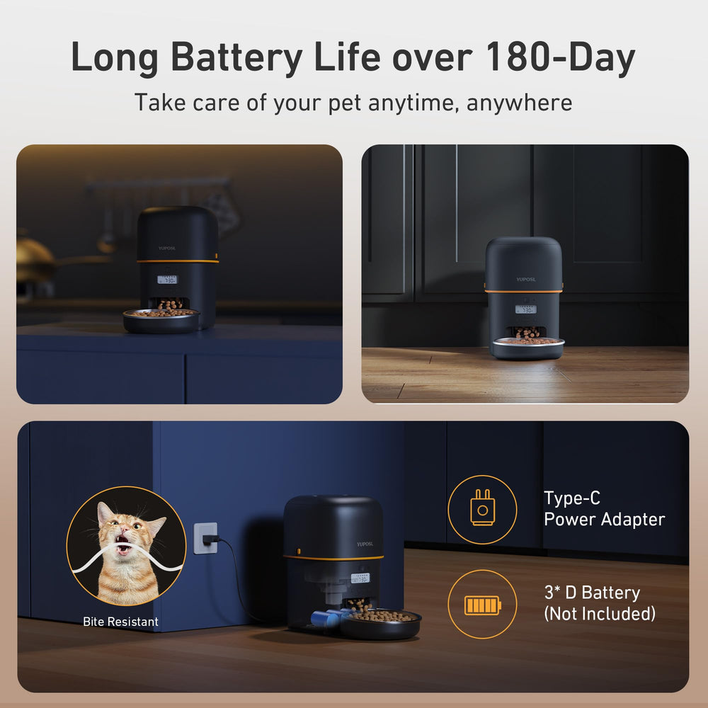 Yuposl Automatic Cat Feeder precise portioning for meals