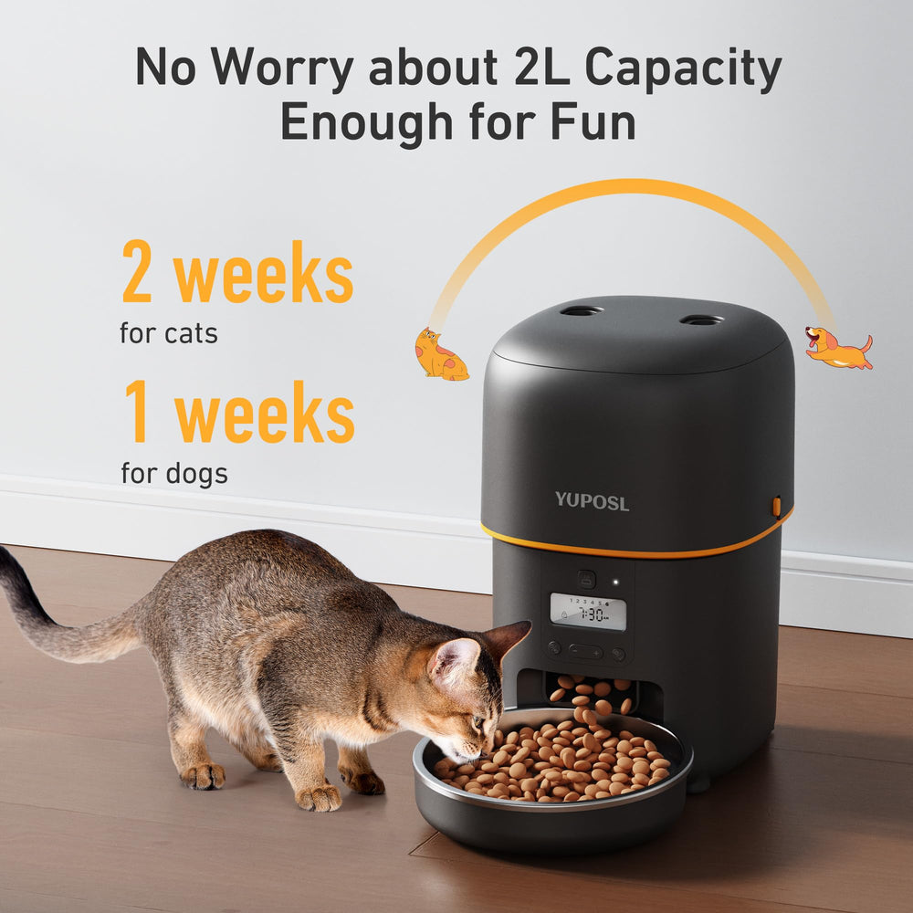 Yuposl Automatic Cat Feeder paw-proof lid prevents nibbling between meals