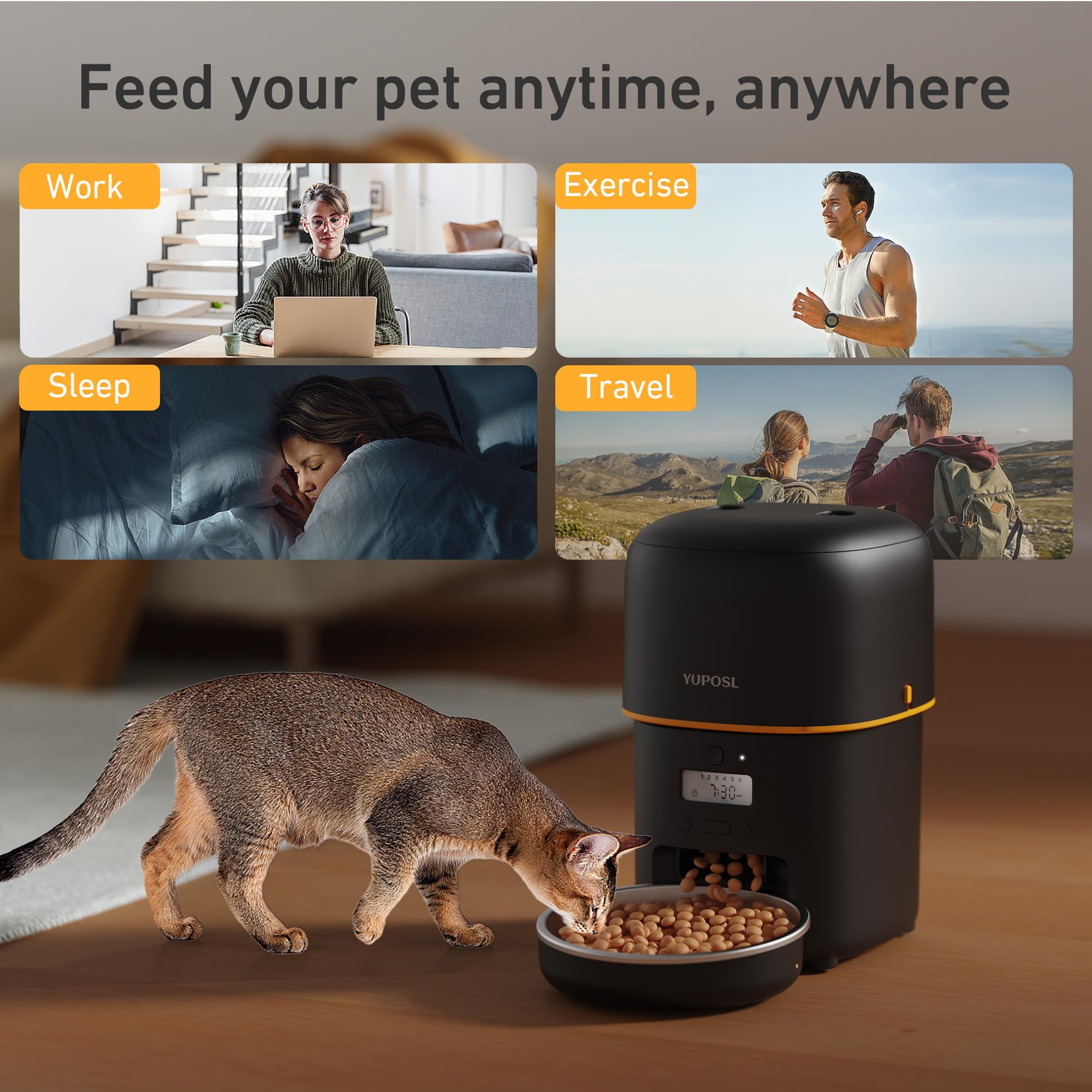 Yuposl Automatic Cat Feeder multi-pet setup with dedicated units
