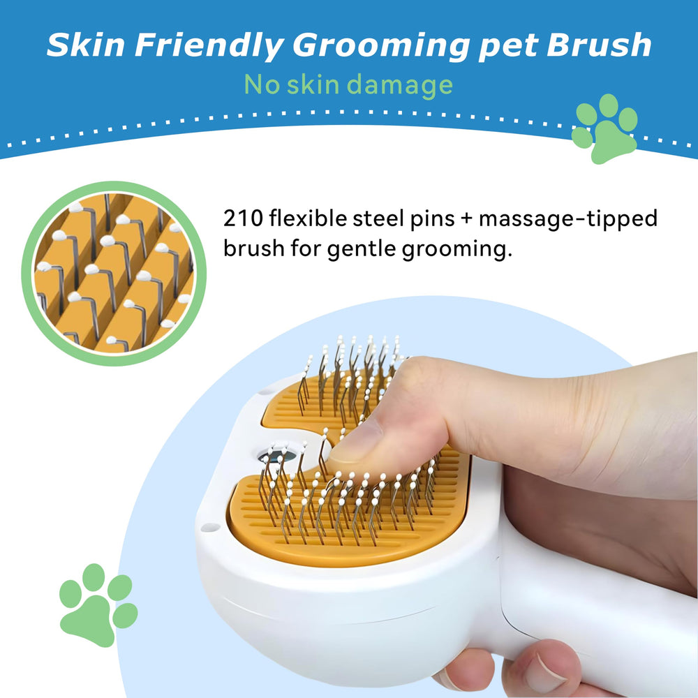 YUVEXAHOO deshedding tool with medical-grade bristles removes loose fur