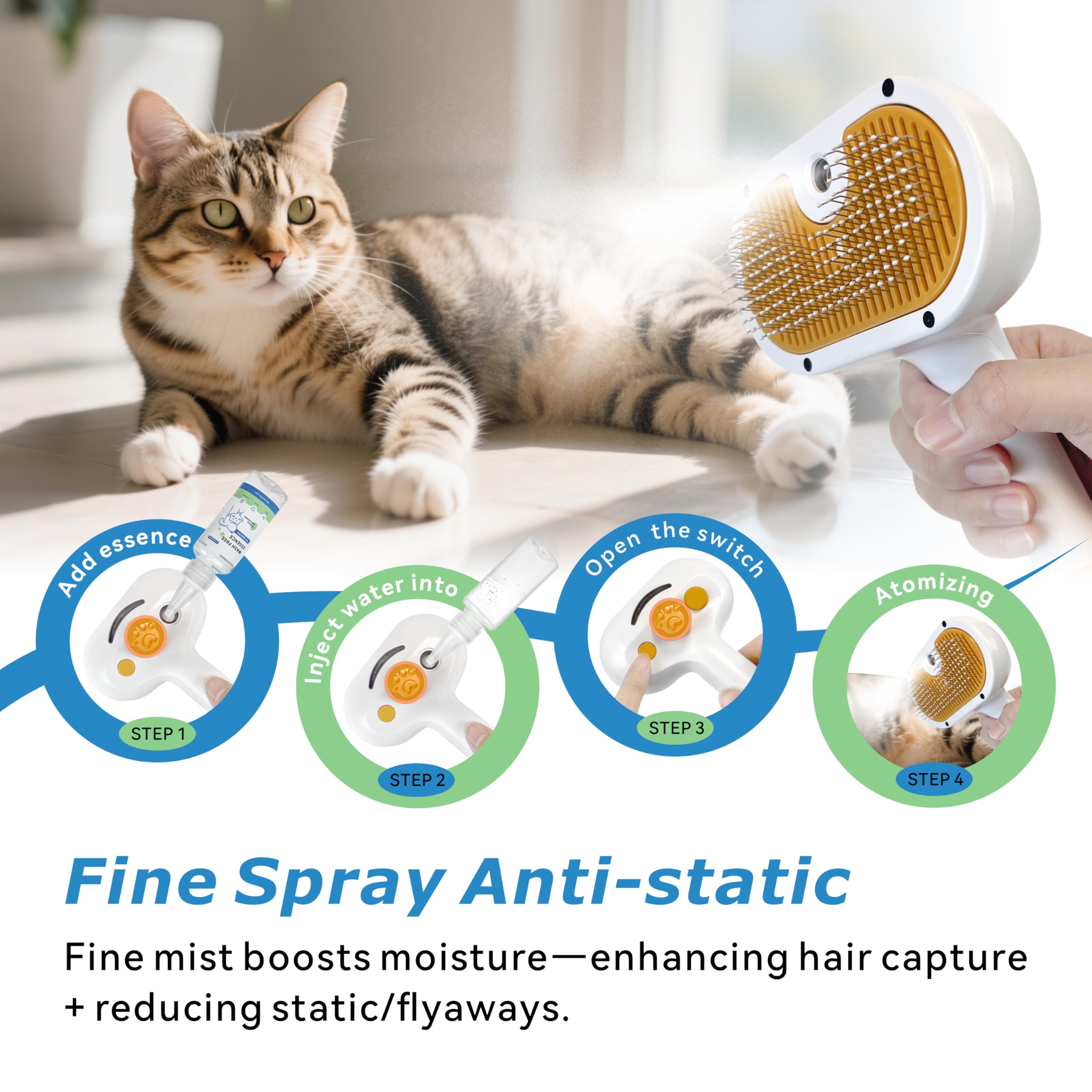 YUVEXAHOO one-touch self-cleaning system quickly releases hair