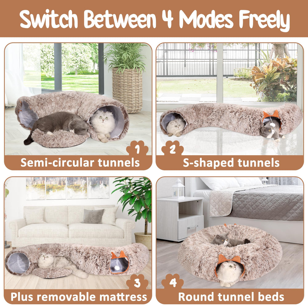 YUYAFN cat tunnel bed open-entry design encourages exploration and play.