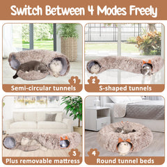 YUYAFN cat tunnel bed open-entry design encourages exploration and play.