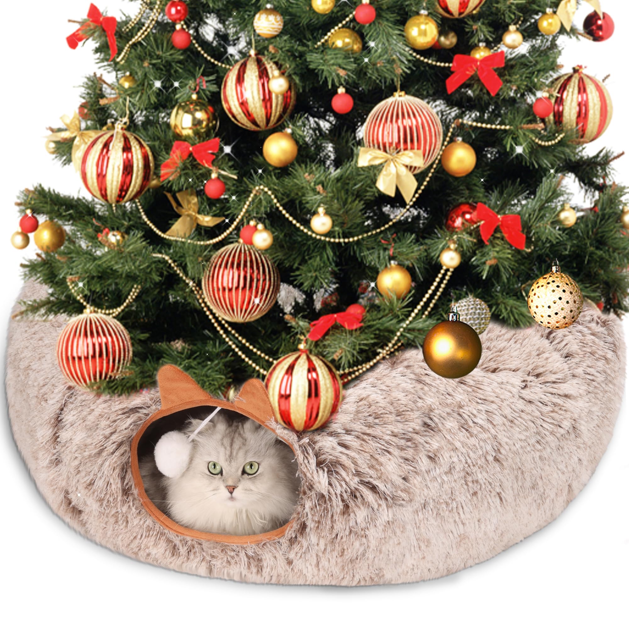 YUYAFN cat tunnel bed soft plush comfort for indoor cats.