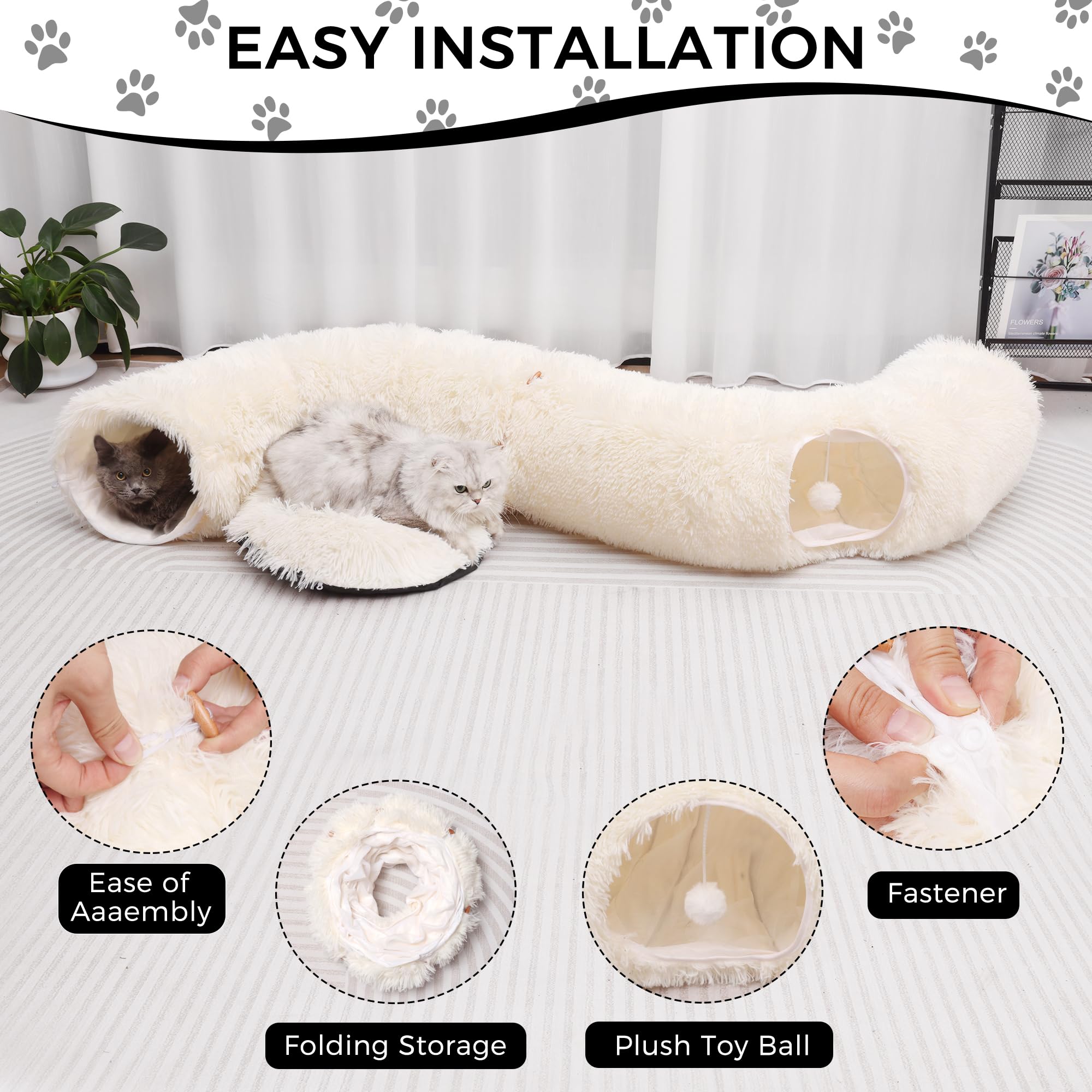 YUYAFN plush tunnel folded for quick storage and travel