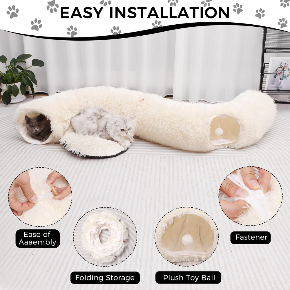 YUYAFN plush tunnel folded for quick storage and travel