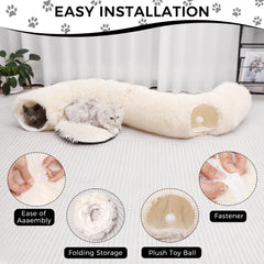 YUYAFN plush tunnel folded for quick storage and travel