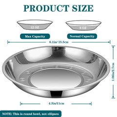 Yuzi stainless-steel cat bowls close-up showing durable, rust-resistant material.