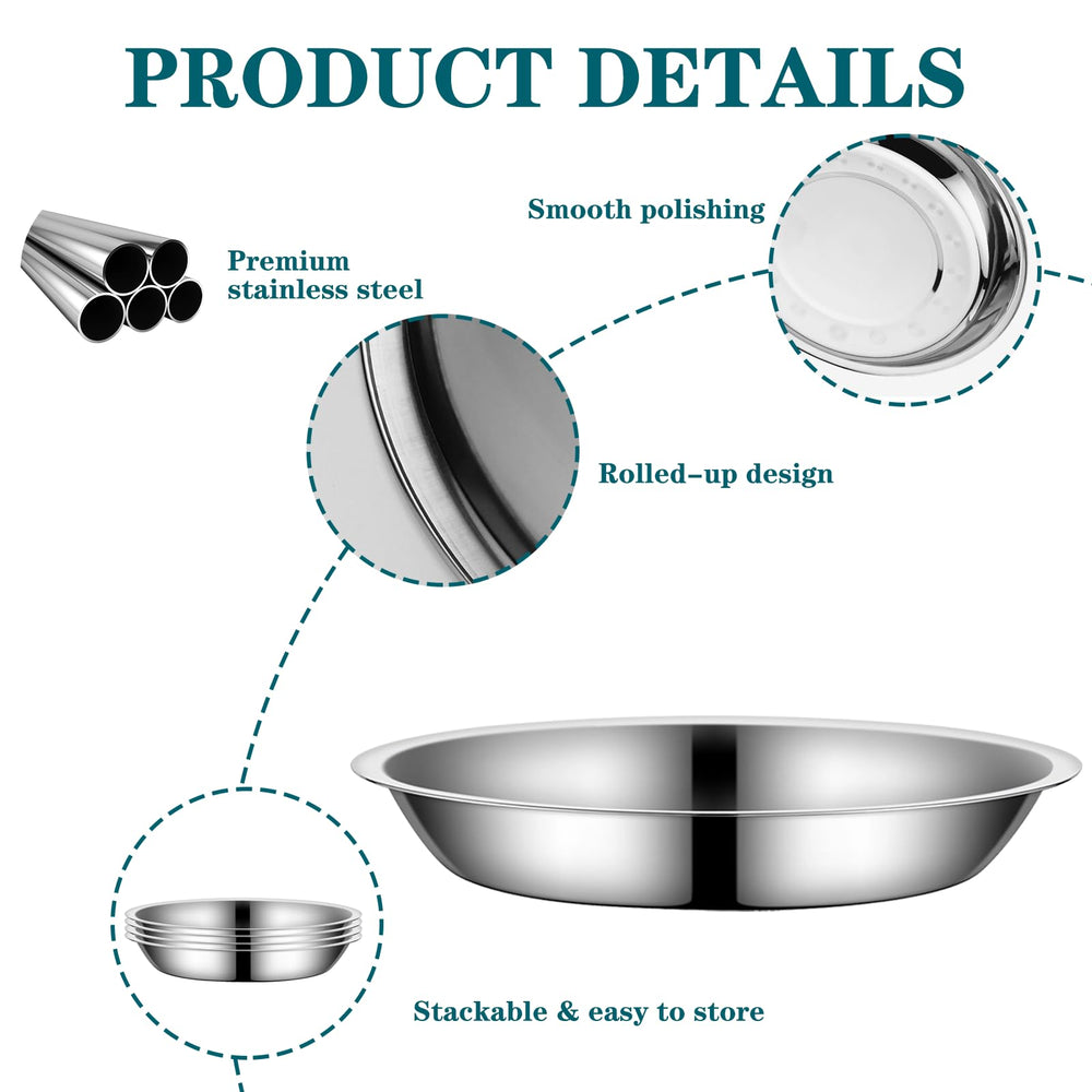 Yuzi 4-pack metal bowls for long-lasting cleanliness and easy maintenance.