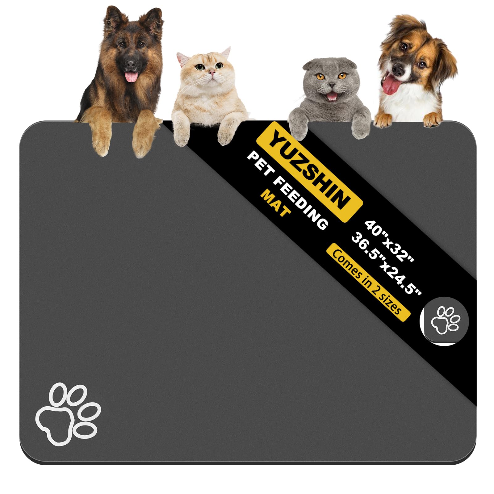 Yuzshin dog food mat absorbent surface catching spills and protecting floors