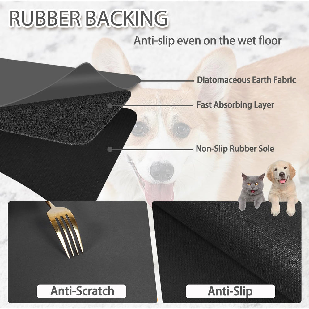 Yuzshin dog food mat easy clean surface simplifies post meal upkeep