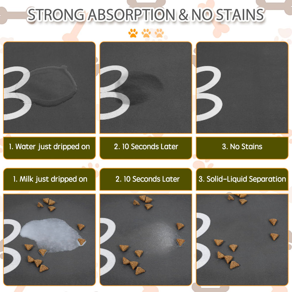 Yuzshin dog food mat quick dry design speeds cleanup after meals