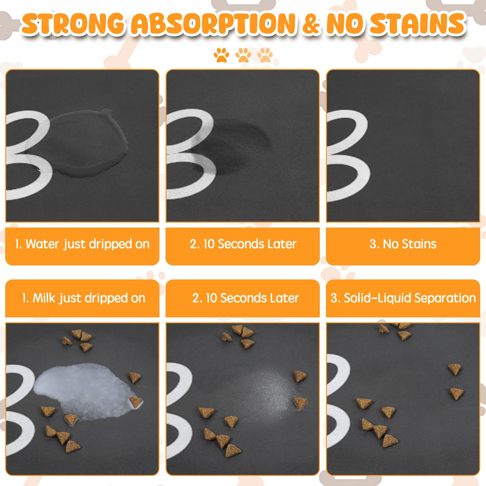 Yuzshin large pet mat shows quick-dry surface for effortless cleanup