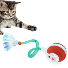 YVE LIFE interactive cat ball burgundy front view showing soft flocking and tactile surface for kittens