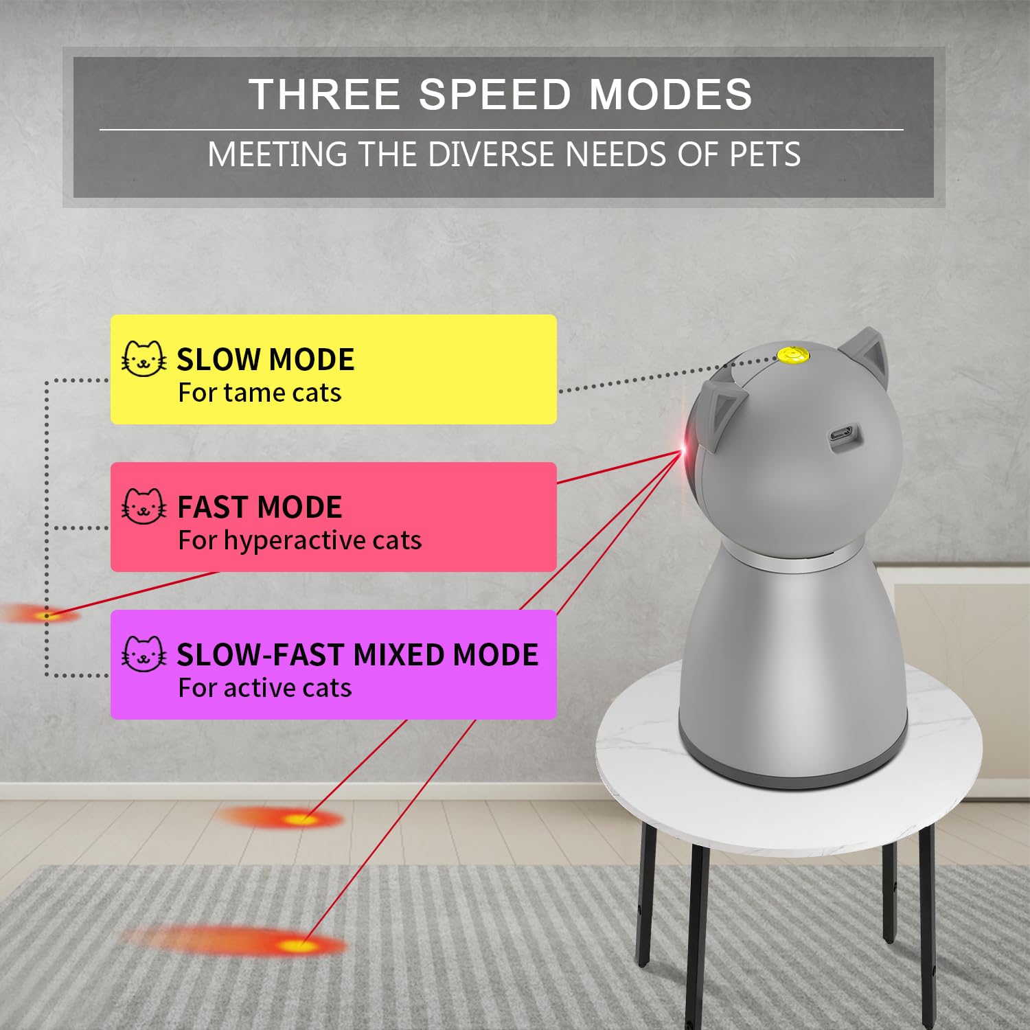 YVE LIFE adjustable laser head angle for customized indoor play.