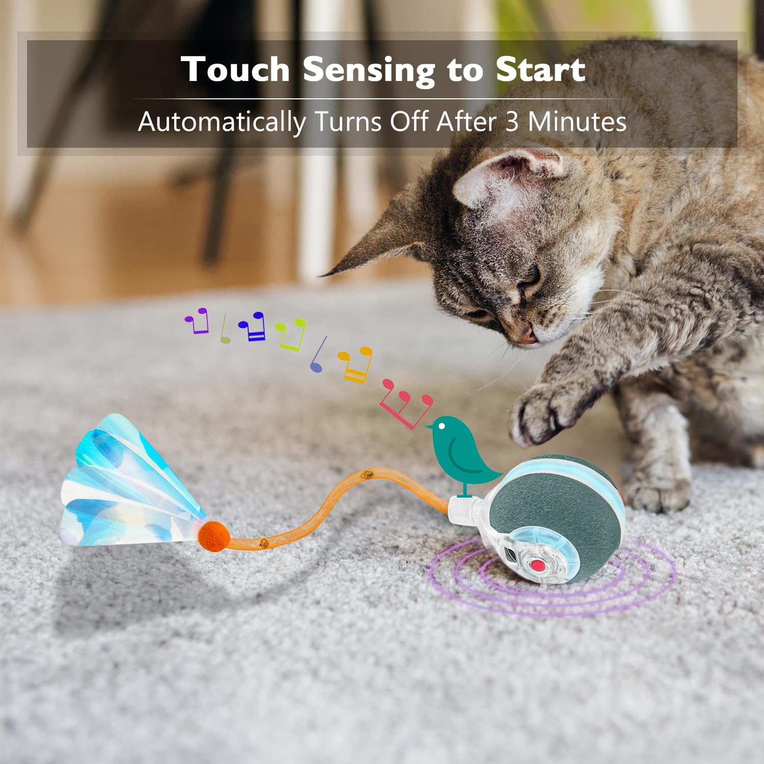 YVE LIFE paw-friendly flocking surface invites tactile exploration by cats.