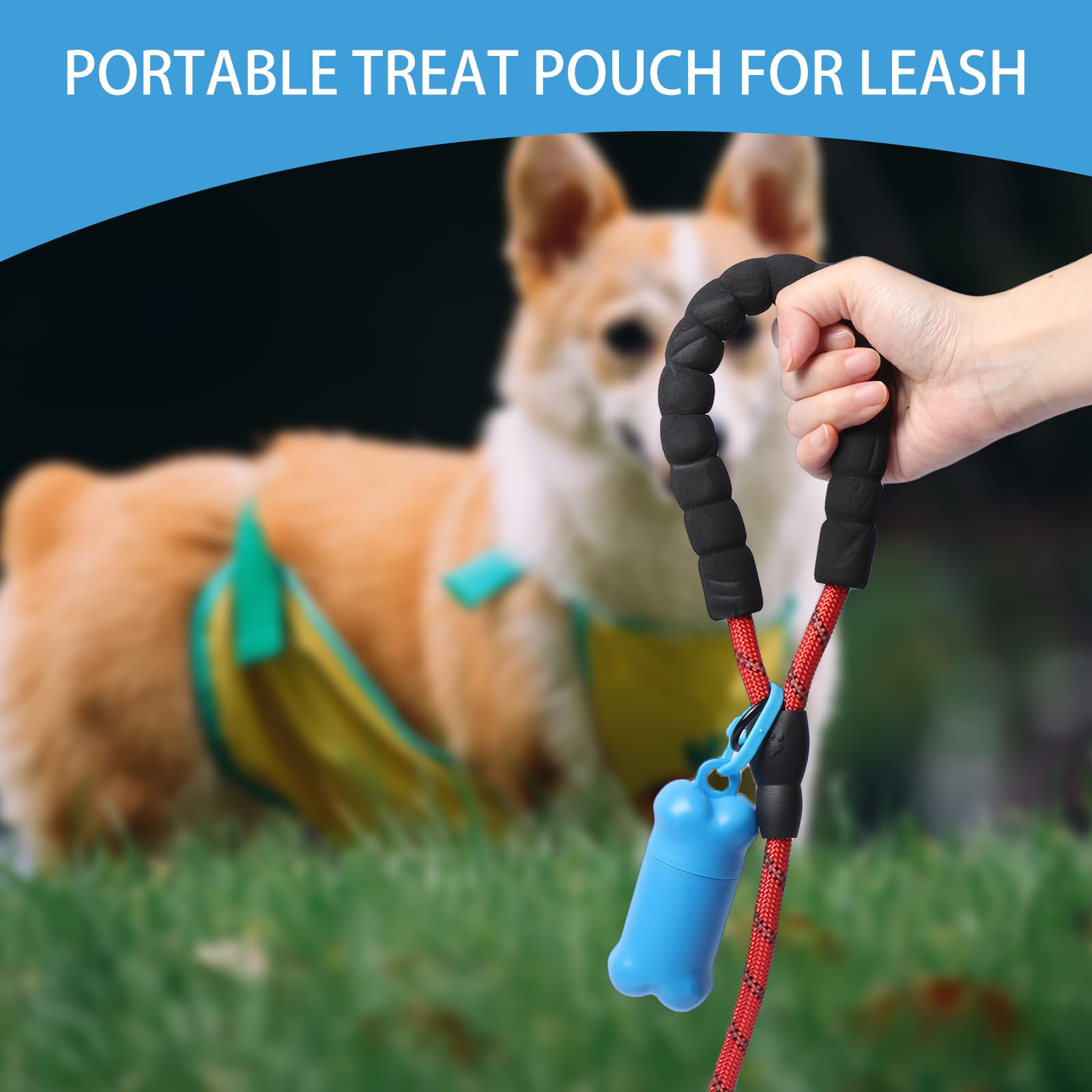 Yvnicll mini dog treat bag on-duty during outdoor training