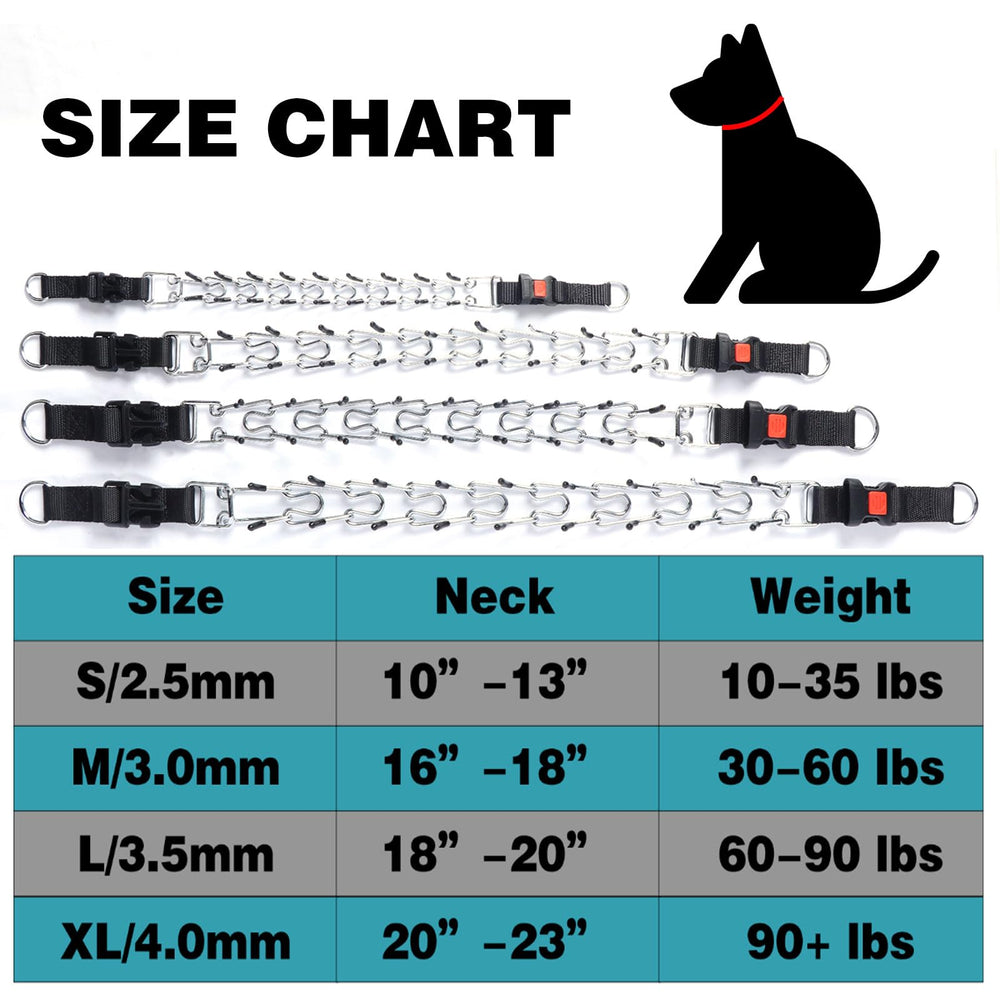 Yvnicll pinch collar D-ring leash connection for secure walking