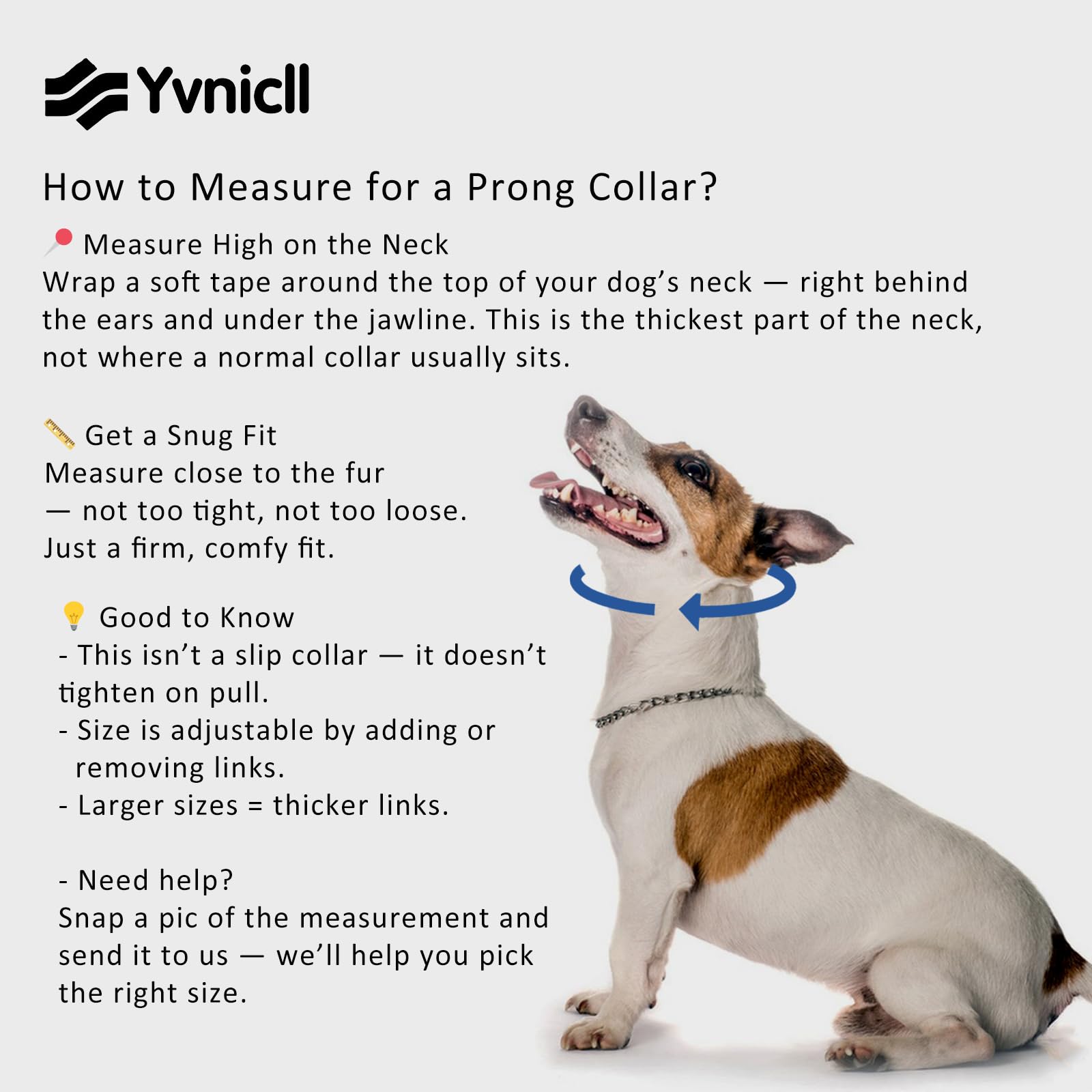 Yvnicll pinch collar rubber-tip protection to reduce irritation