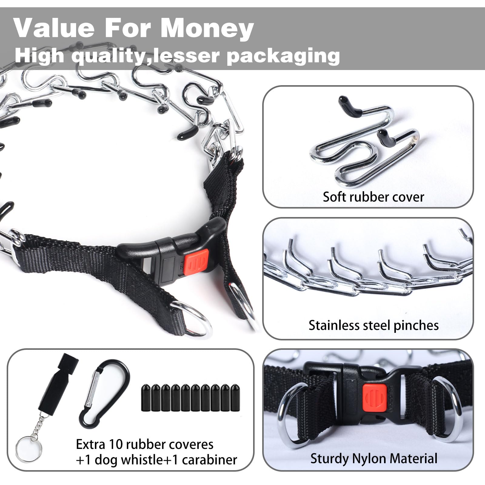 Yvnicll pinch collar stainless-steel construction for durability