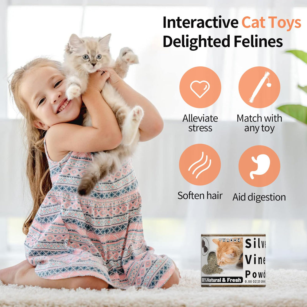 YWAOOH cat-toy action with powder invites interactive fun.