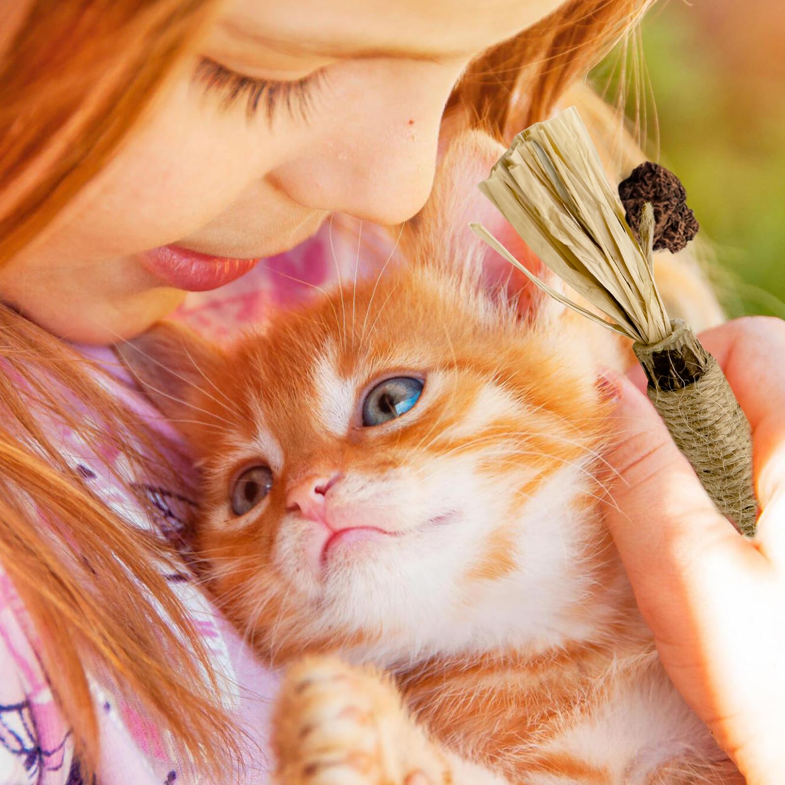 YWAOOH cat relaxing after play with silvervine sticks enrichment