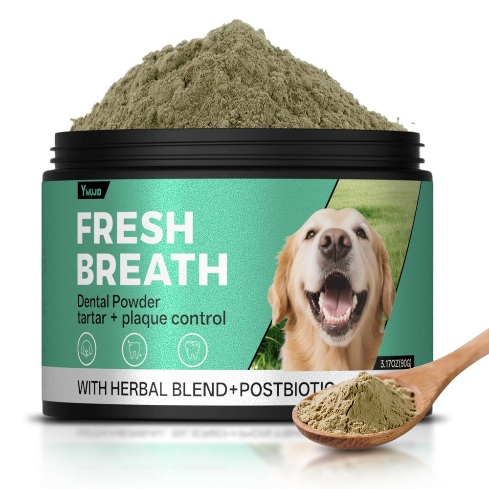 YWUJID dental care powder complements other dog care tools.