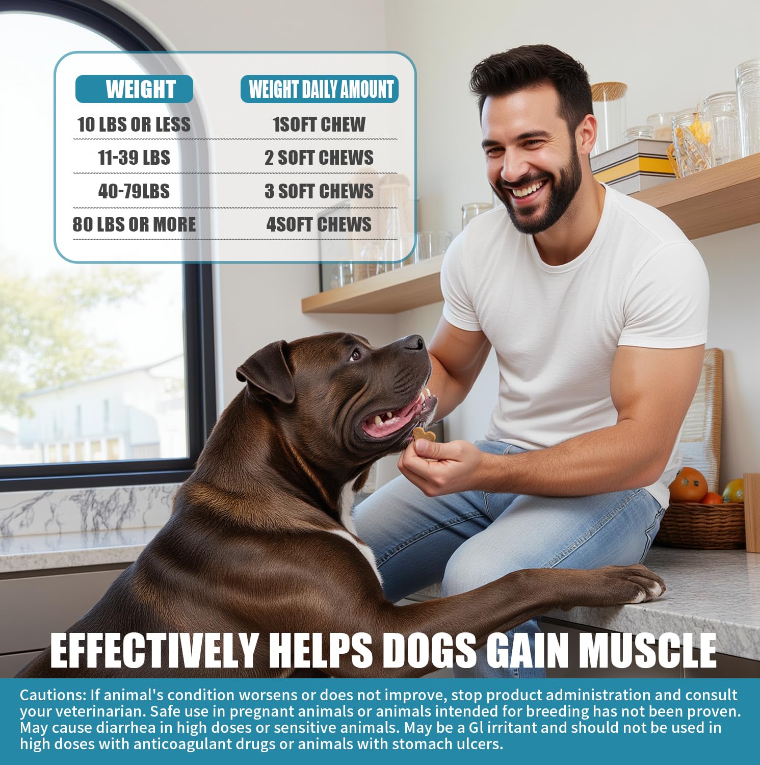 YWUJID dog muscle gain all-breeds packaging indicates suitability for all ages
