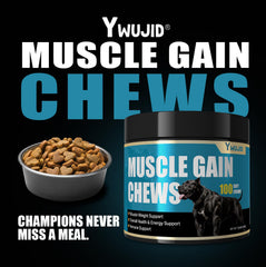 YWUJID dog muscle gain soft-chews serving shows convenient daily supplement
