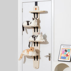 Ywyhus 4-level cat tree side view emphasizing four climbing levels