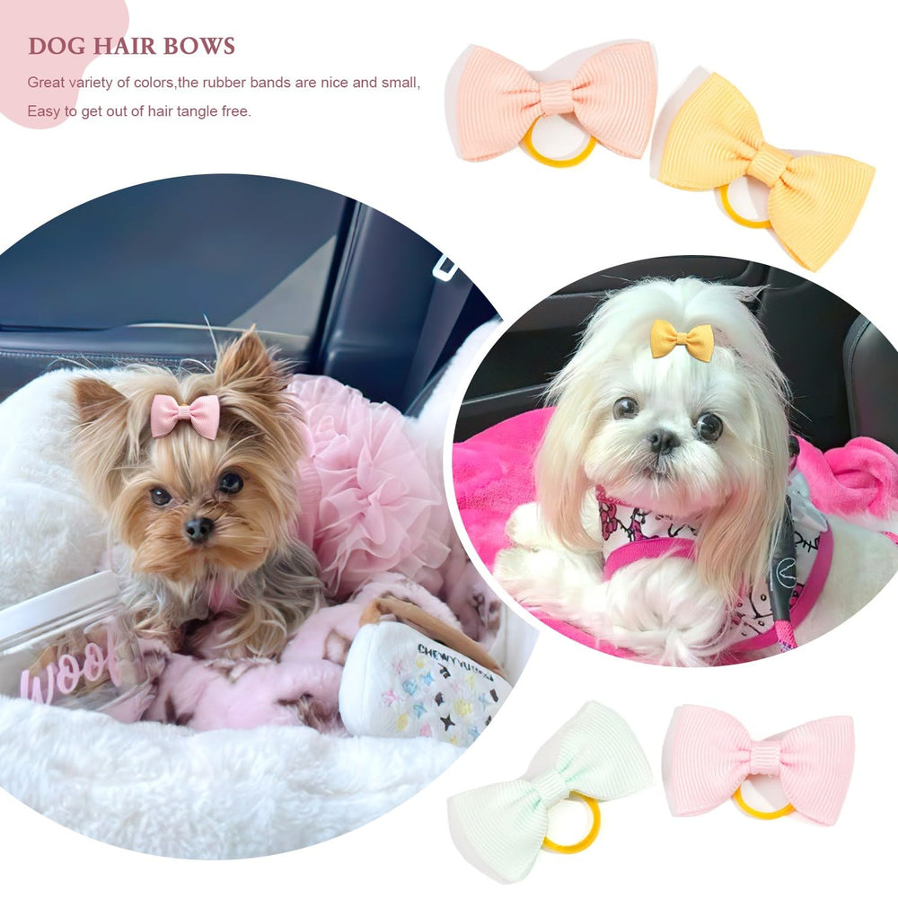 Yxiang puppy bows 3-inch polka dot design for cute hairstyles.