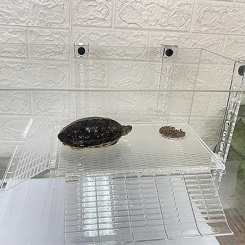 YXQ Hanging Turtle Ramp adjustable height enables customizable basking height for pets.