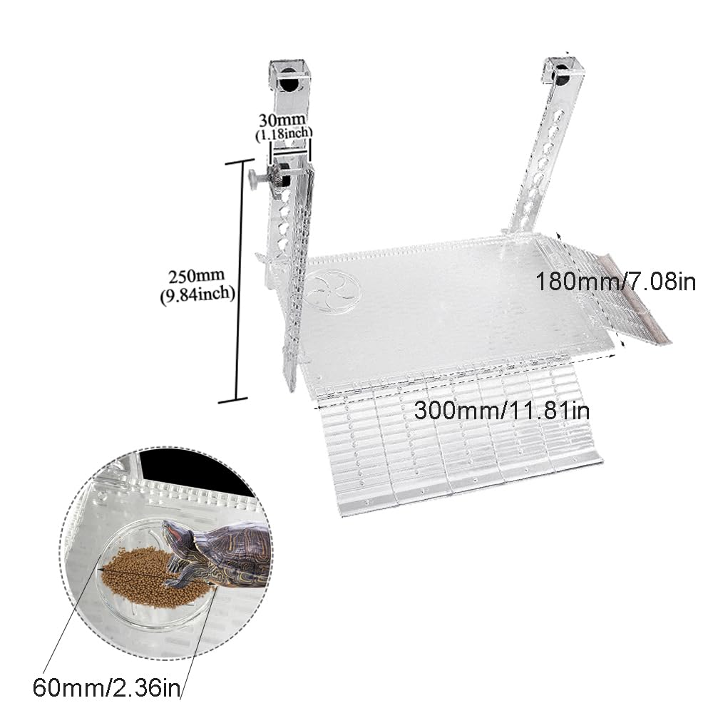 YXQ Hanging Turtle Ramp Platform in-tank position demonstrates versatile mounting options.
