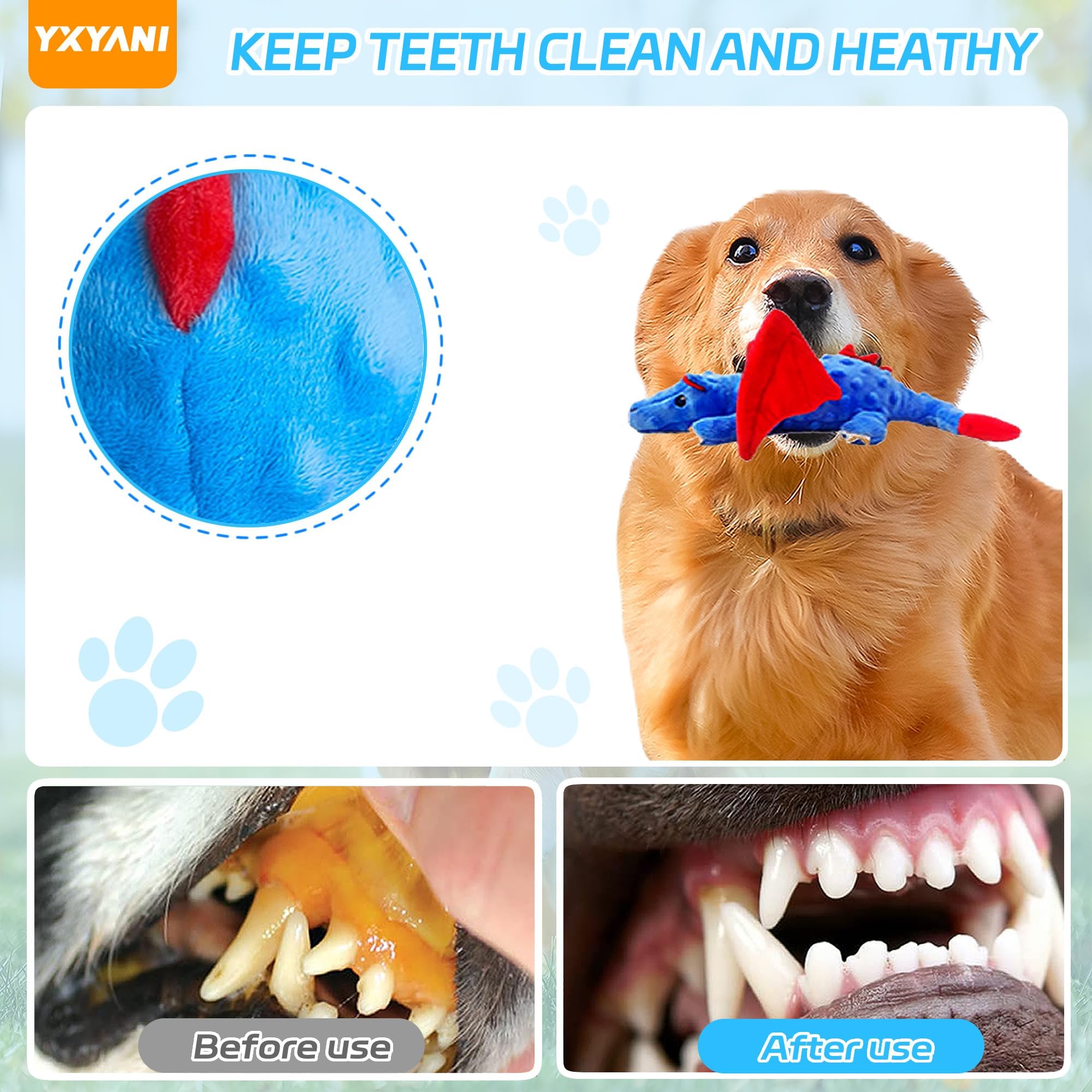 YXYANI dinosaur toy with embroidered eyes—safety-focused design for reduced choking risk