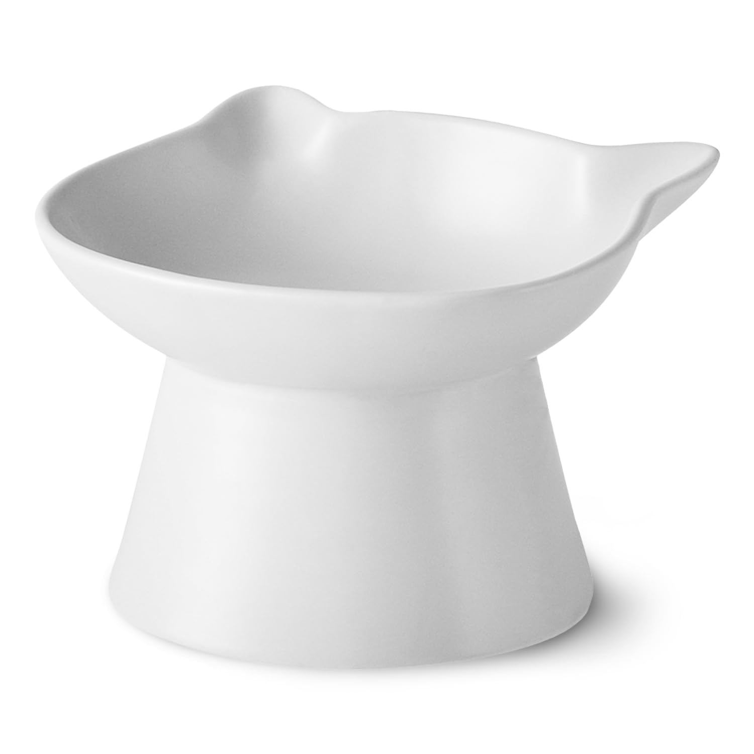 YY-Esahomu ceramic elevated cat bowl on a stand for comfortable eating posture.