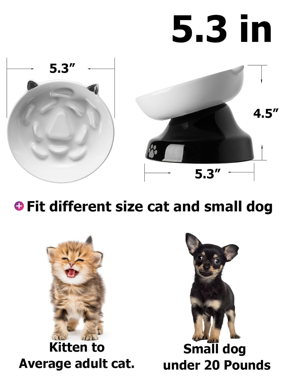 YYHY elevated design helps cats eat more comfortably, reducing neck strain during meals