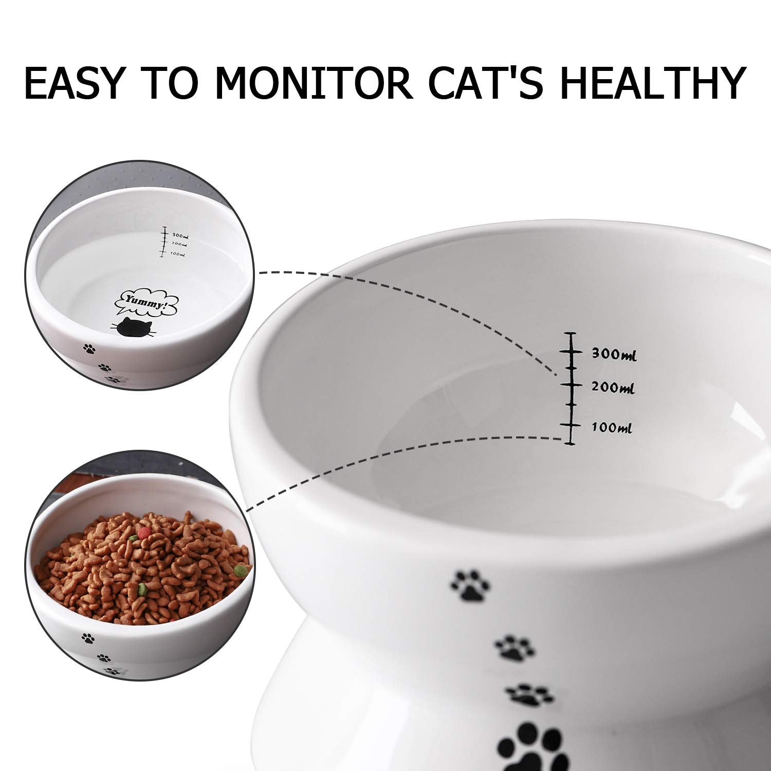 Y YHY elevated cat bowl is dishwasher-safe for easy cleanup after meals.