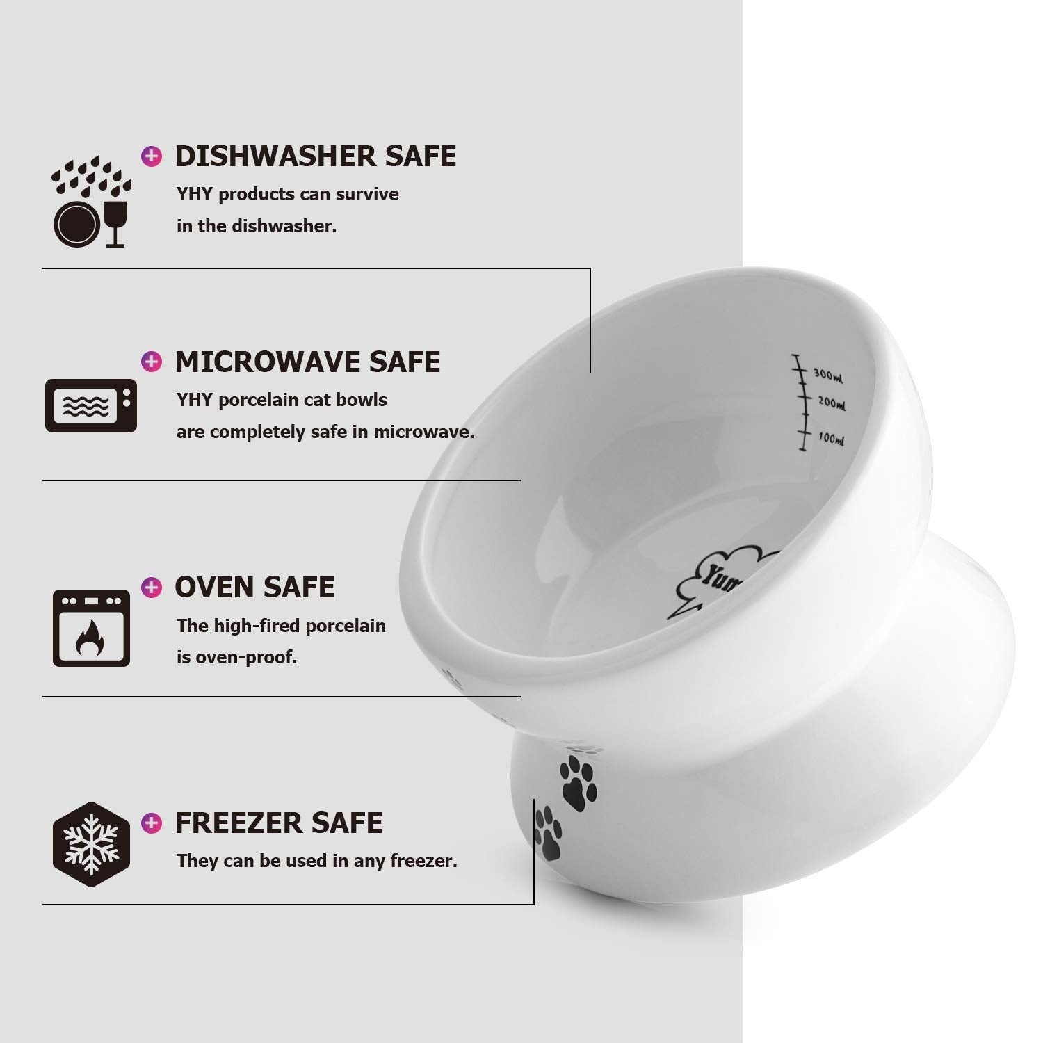 Y YHY elevated cat bowl suitable for cats and small dogs during daily use.