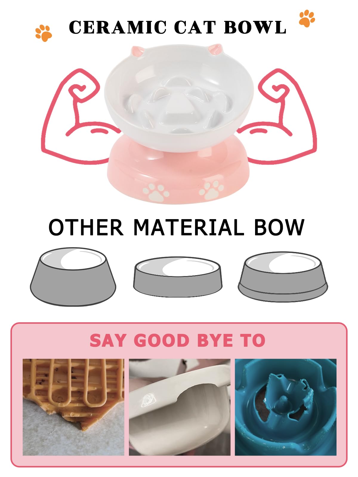 Y YHY stable heavy ceramic bowl, reduces sliding during meals