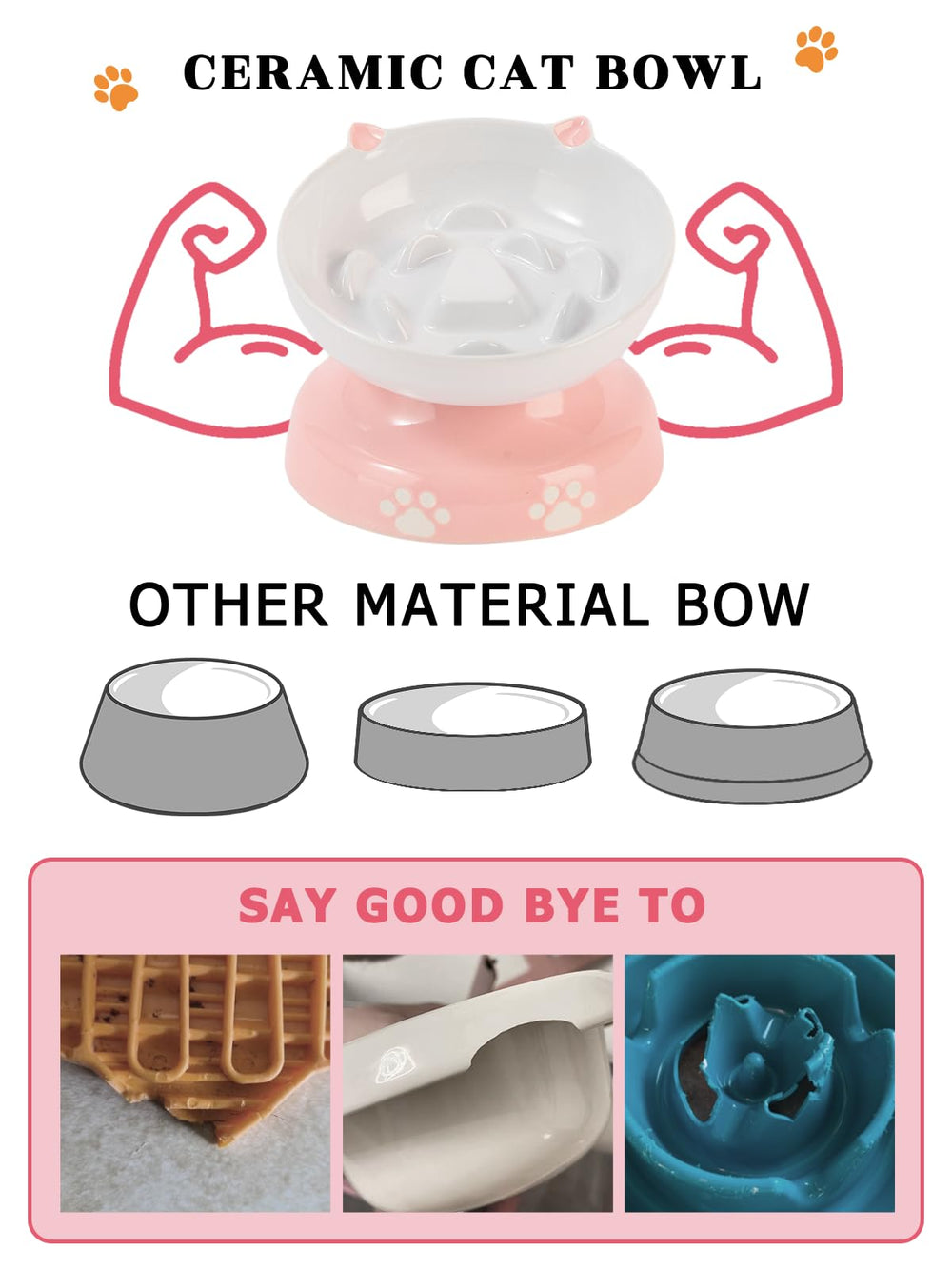 Y YHY stable heavy ceramic bowl, reduces sliding during meals