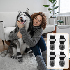 Yylaiire dog socks elastic cuff and Velcro for a secure fit during play.