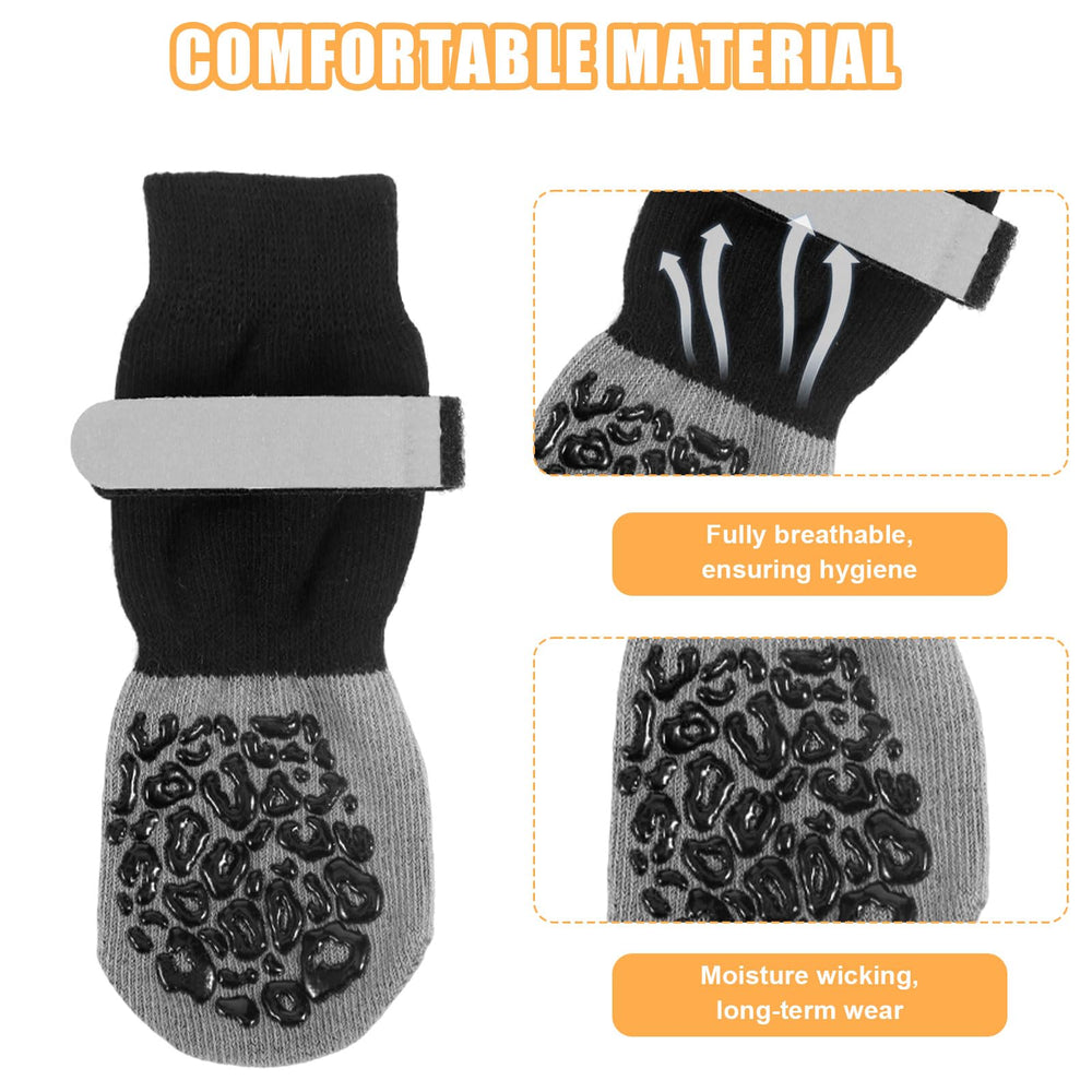 Yylaiire dog socks suitable for indoor and outdoor use in various environments.