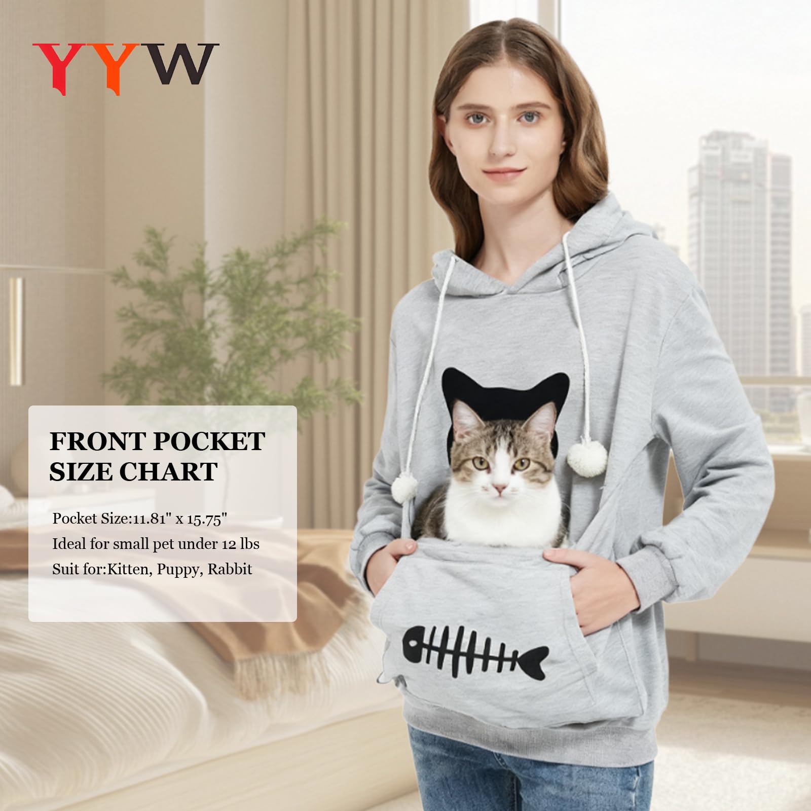 YYW Cat Pouch Hoodie cat-in-pouch usage for cozy daily moments