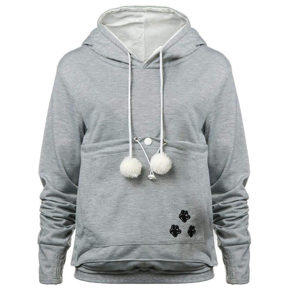 YYW women's pet hoodie front view in gray, cozy fit for you and your pet.