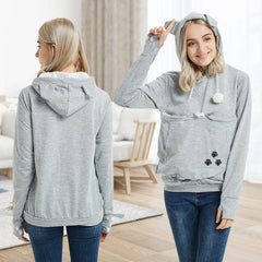 YYW pet hoodie side view shows convenient pet pouch during walks.