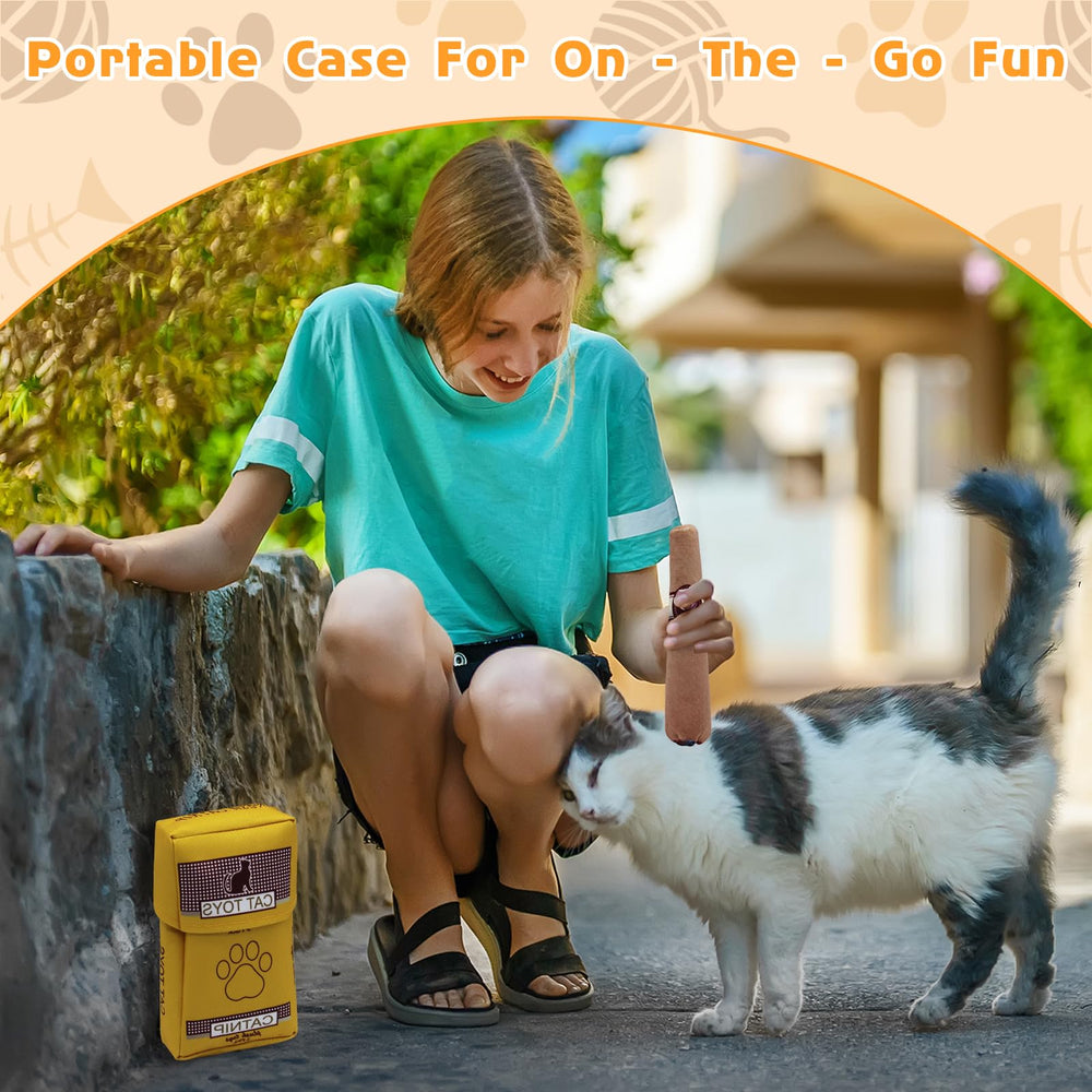 YZHDUXIU interactive cat play shot conveys bonding and exercise benefits.