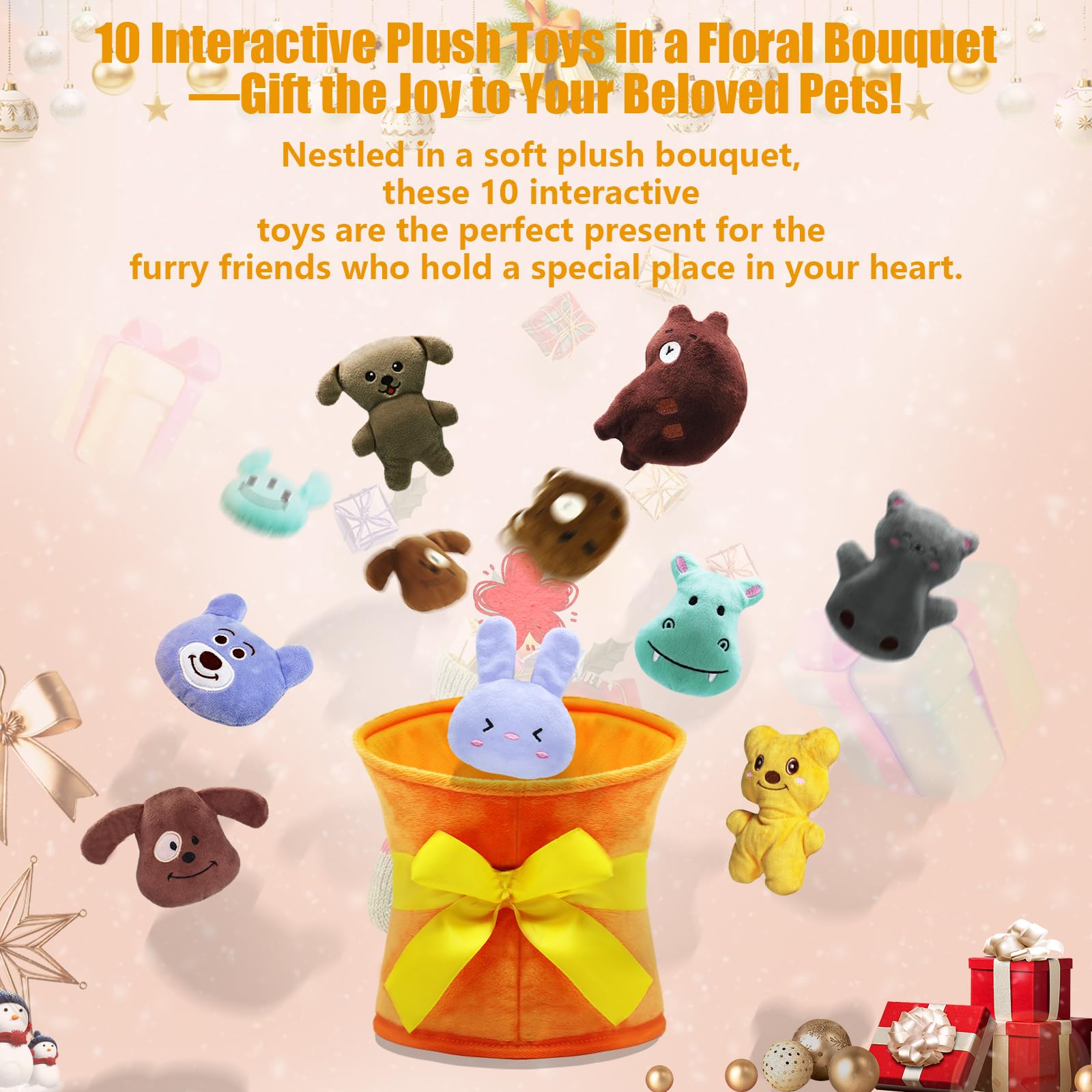 YZHDUXIU animal plushies assortment with bunny, bear, and puppy designs for dogs