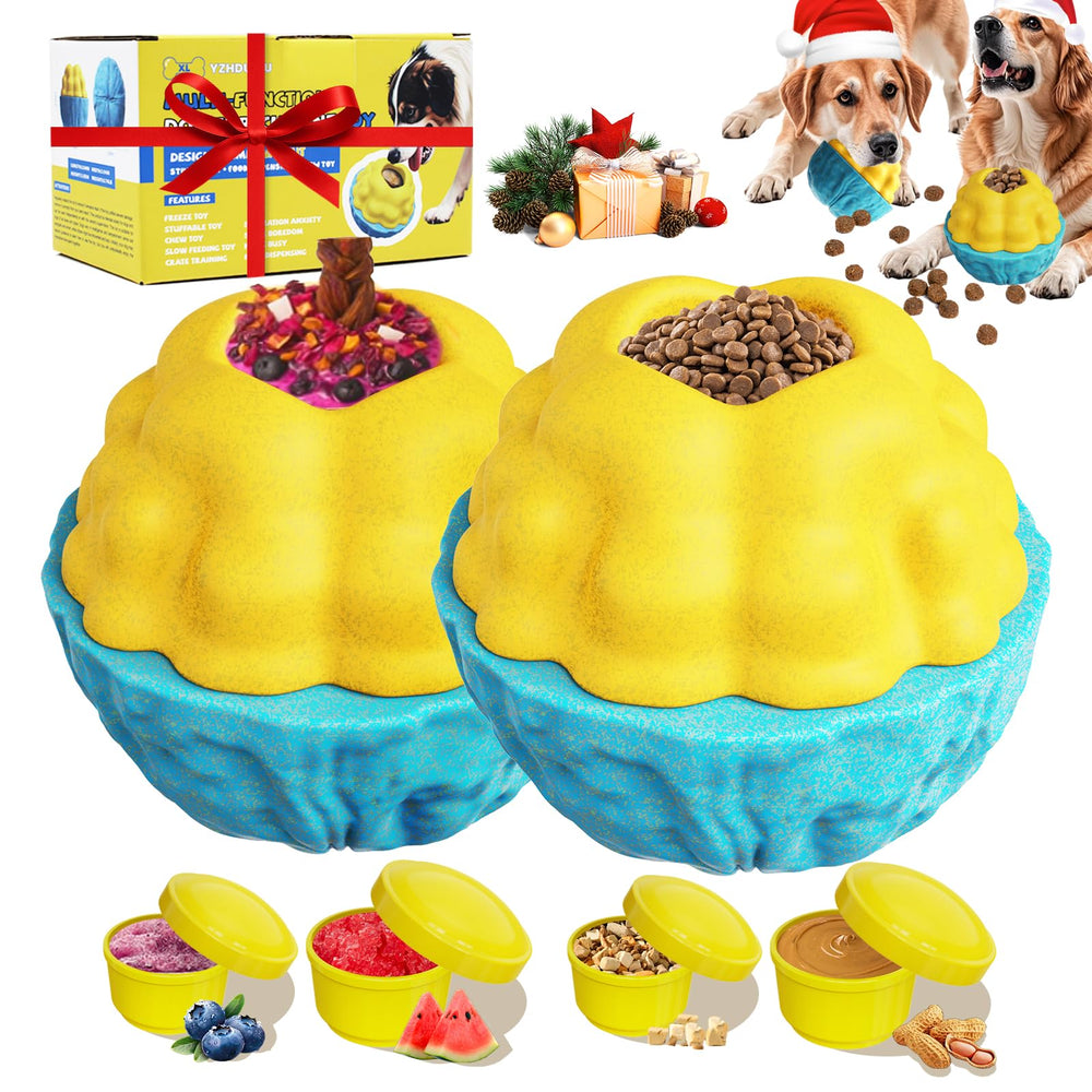 YZHDUXIU dog puzzle toy blue-yellow design boosts mental engagement during play